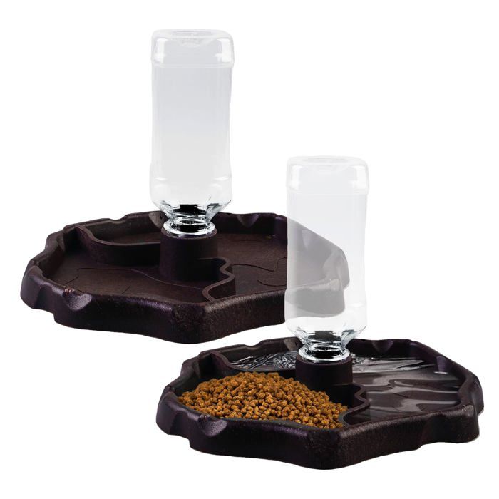 2pcs Distributeur deau pour Reptile 2 en 1 Abreuvoir Tortue Mangeoire À Eau pour Reptiles Bol De Nourriture