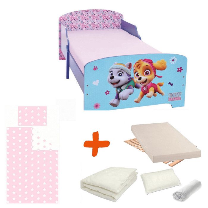 Pack lit complet Premium PatPatrouille - Violet - 1 place - Inclus sommier et matelas - Style enfant Pack lit complet Premium PatPatrouille - Violet - 1 place - Inclus sommier et matelas - Style enfant