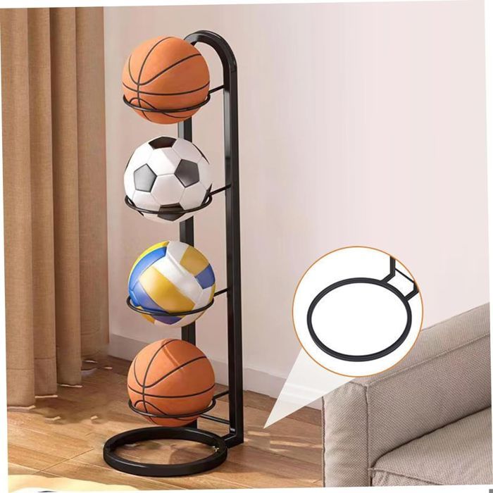 Relaxdays Rangement Pour Vos Ballons De Basket Ou De Foot, Métallique  Acier , 5 Supports Amovibles Compartiment Noir 95862096