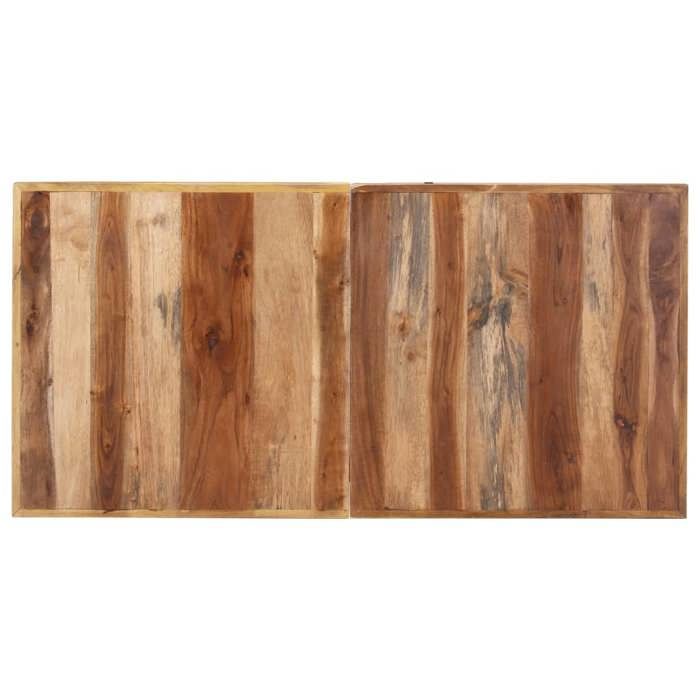 Table de salle à manger en bois - WIENS - 140x70x75 cm - Finition miel - Bois dacacia massif - Bois dhévéa