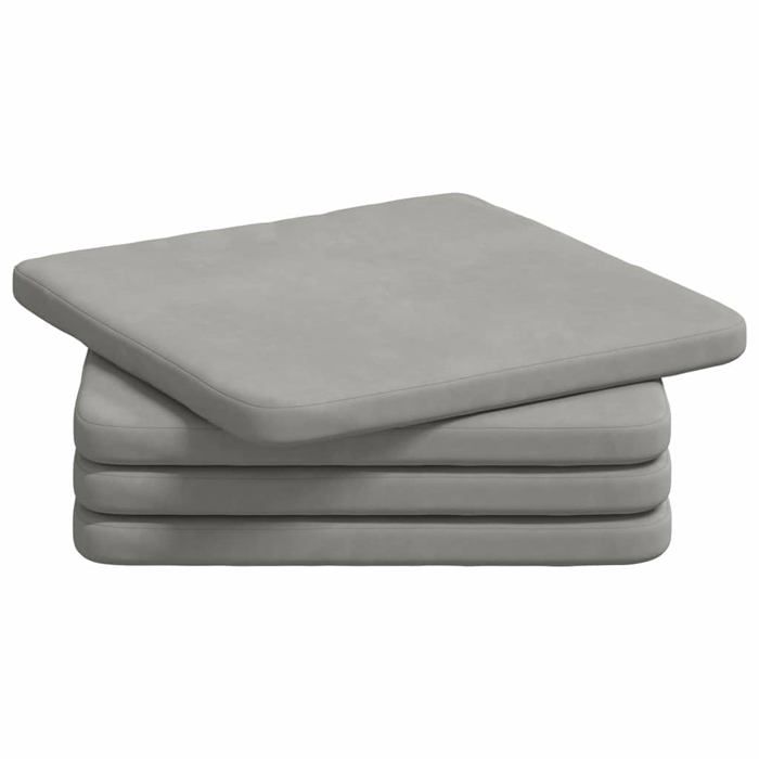 Coussins de siège - vidaXL - 4 pièces - Gris clair - 40x40x3 cm - Tissu en microfibre - Housses amovibles