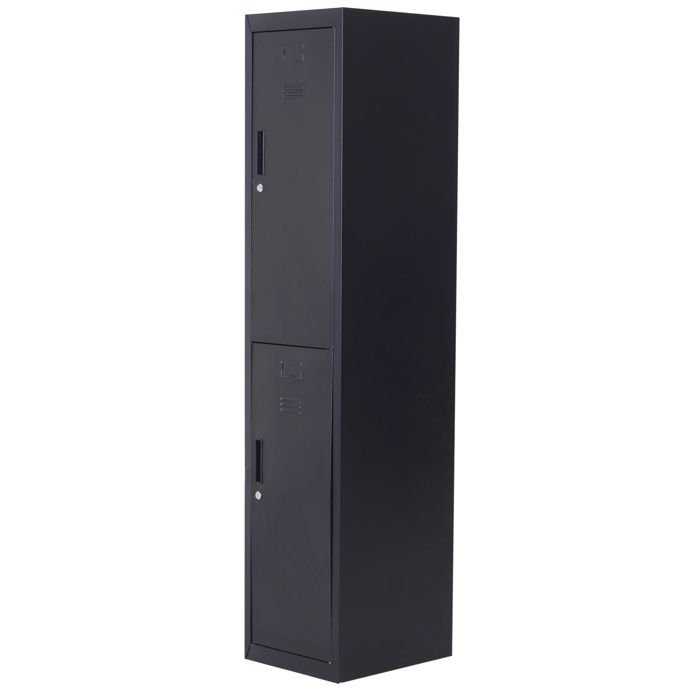 Armoire à casiers métallique - Vinsetto - verrouillable avec 2 clés 4 étagères - acier laminé à froid - 38 x 46 x 180 cm - noir Armoire à casiers métallique - Vinsetto - verrouillable avec 2 clés 4 étagères - acier laminé à froid - 38 x 46 x 180 cm - noir