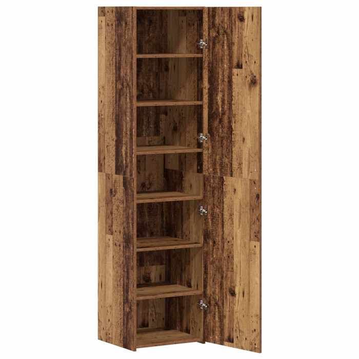 NEW 2026 Haut Armoire lot de 2 moderne BUFFET HAUT Bois ancien 45x425x185 cm L1752