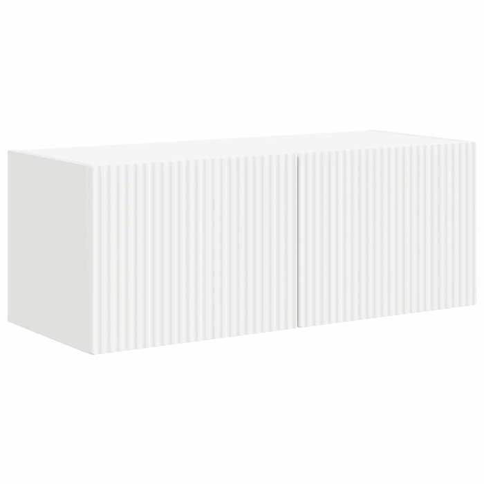 En solde Armoire TV murale - CLOUD - Meuble TV Suspendu Flottant - Blanc 60x31x29.5 cm Bois dingénierie LL2632