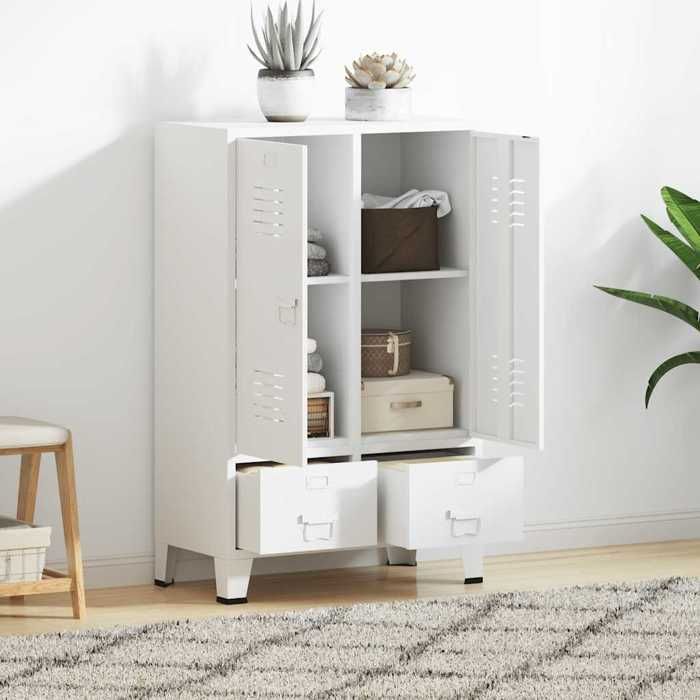 Seasonal SaleSuport vêtements 1 PC - SWEETY - Garde-robe moderne - industrielle Blanc 67x35x107cm Acier261036