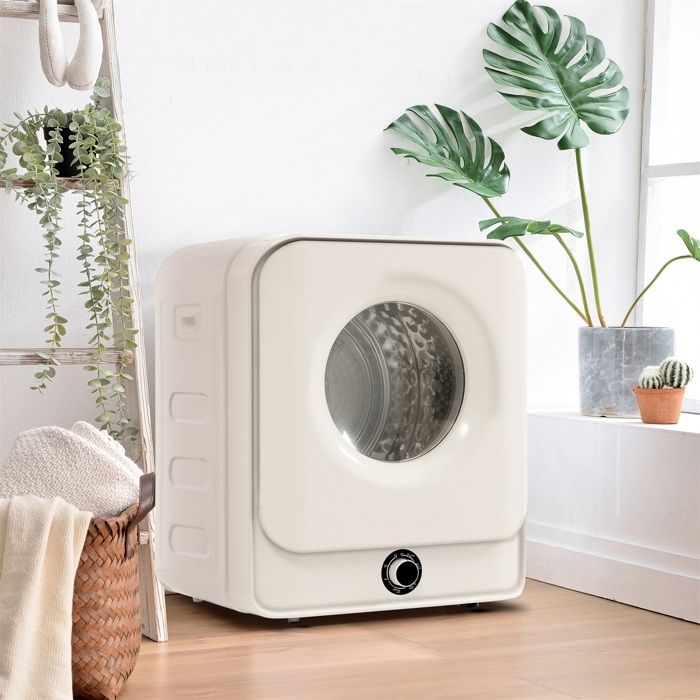 Sèche-linge à évacuation - capacité de 3 kg - acier inoxydable - 830 W - 5 programmes - fixation murale