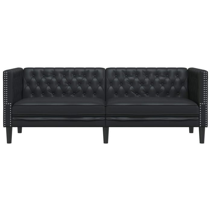 Noir SOFA - Moderne - Canapé avec 3 places - contemporain - Chesterfield noir similicuir C1945