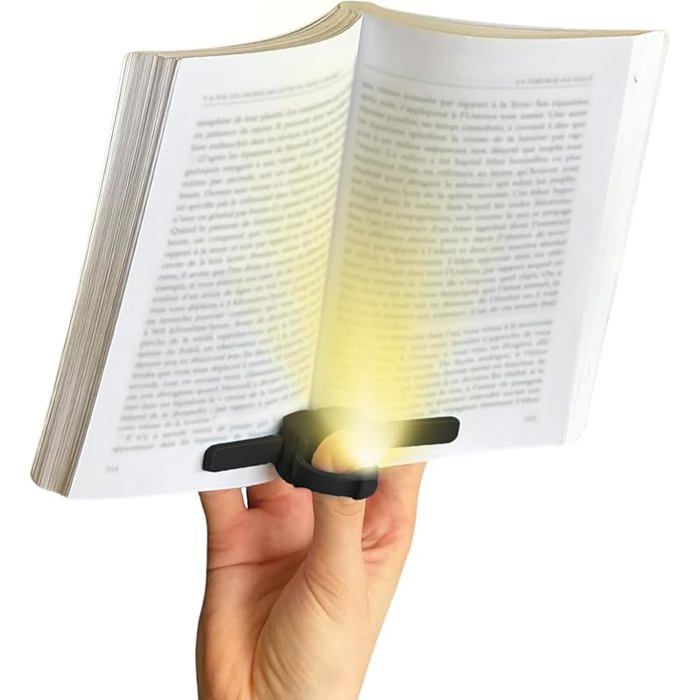 - Lampe de lecture et liseuse LED rechargeable - Support de livre ergonomique à une main - Noir Noir