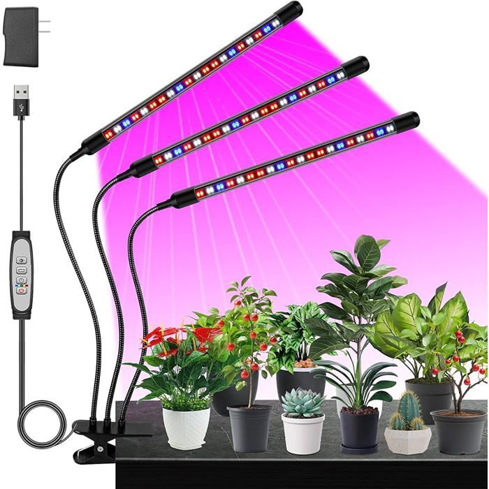 Lampe de Culture LED 1 Pack 120 LEDs Spectre Complet pour Pntes 3 Têtes 3 Modes de Couleur (Rouge 1pack 3têtes Rouge+bleu