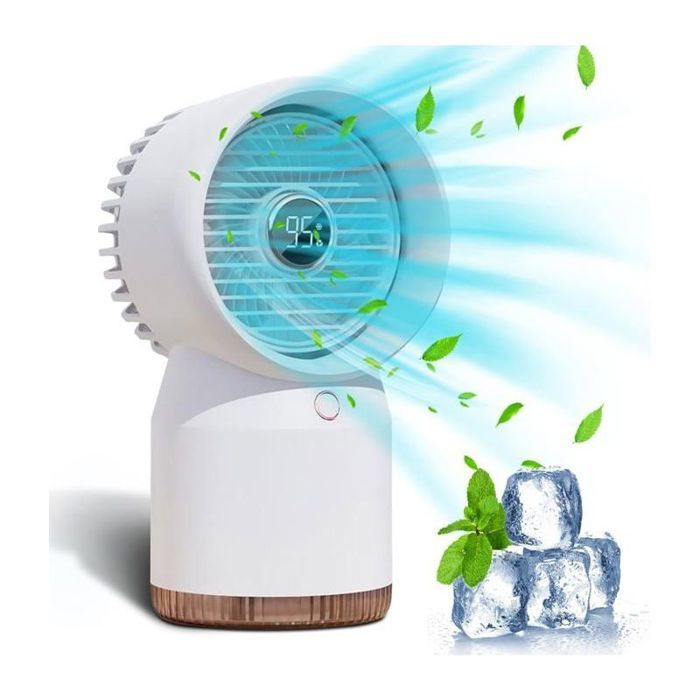 Petit ventilateur de refroidissement avec 3 minuteries et 4 vitesses rafraîchisseur dair et veilleuse pour la maison et le burea