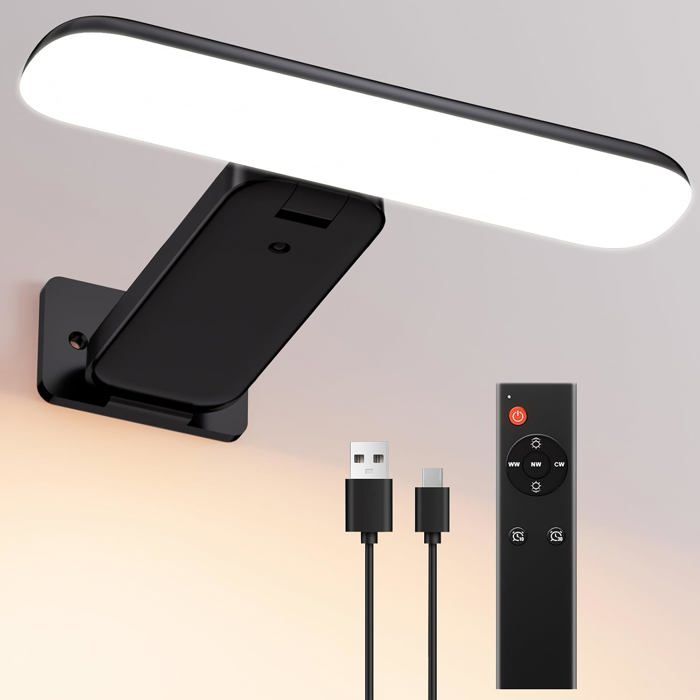 Applique murale LED sans fil rechargeable USB 300 lumens 3 températures de couleur minuteur et télécommande éclairage tableau