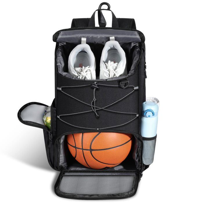 Sac de basket-ball sac à dos de basket-ball avec sac à chaussures respirant sac à dos avec plusieurs poches crochet de clôture