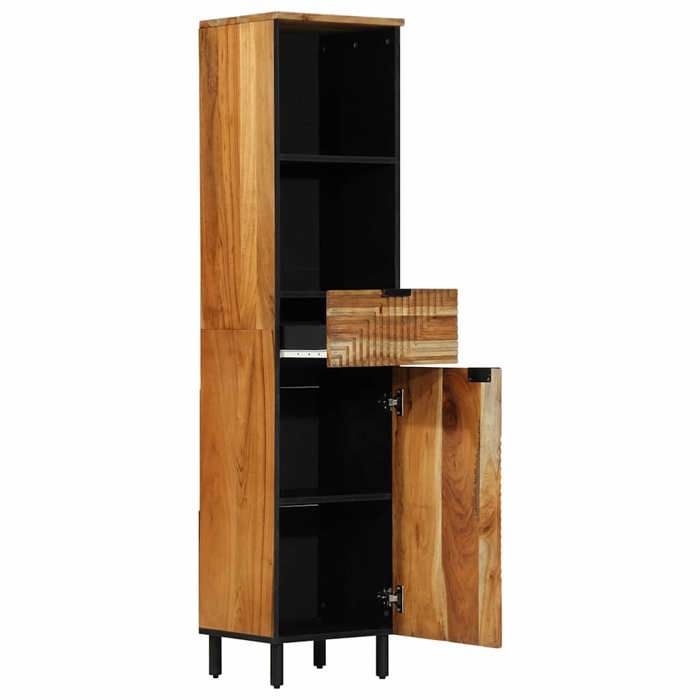 Armoire de salle de bain - COCO - Colonne de bain - COCO - bois de mangue massif - marron - pieds stables - 38x33x160 cm&86757