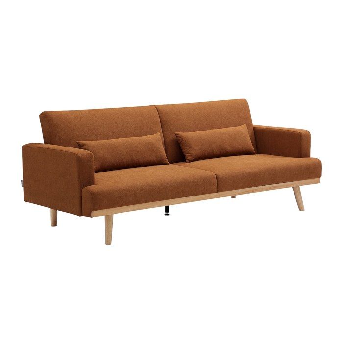 Canapé 3 places convertible clic-clac en tissu terracotta ESME