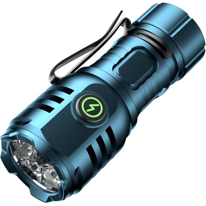 Petite Lampe De Poche Led Rechargeable Ultra Lumineuse 6000 Lumens Type C Rechargeable 4 Perles Puissantes 8 Modes DÉclairage Et