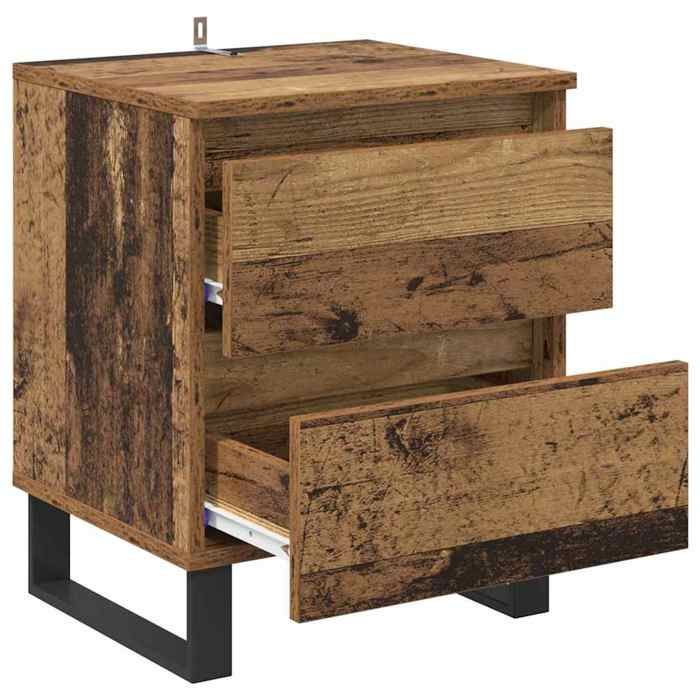 Tables de lit Moderne CHIC 2 pcs Cabinet de chevet - Armoires de nuit - avec tiroir - Bois ancien 40x35x50 cm CC2120