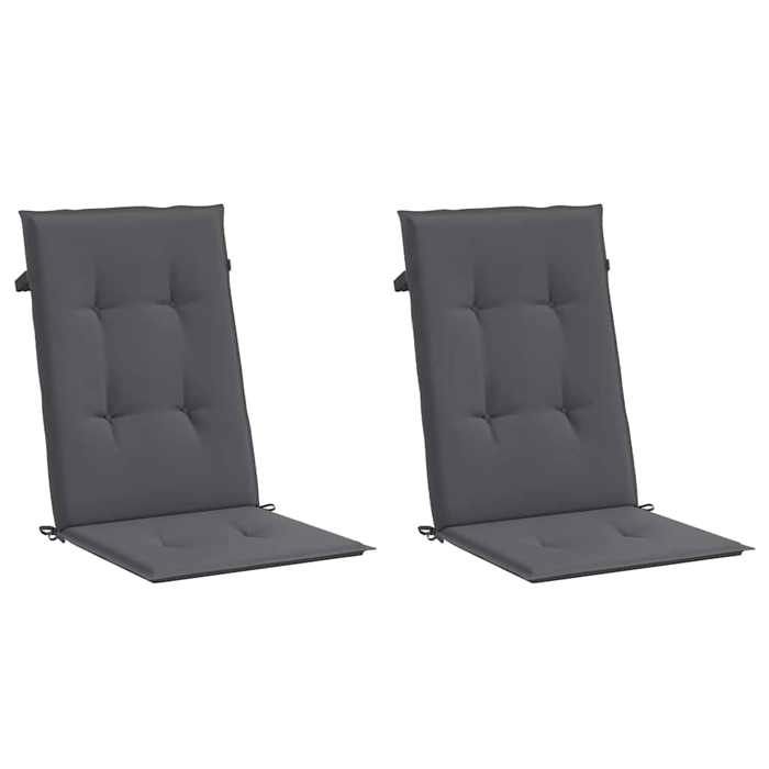 Promo“Coussins de Chaise de Jardin à Dossier Haut Lot de 2 Anthracite 120 x 50 x 2 cm en tissu pour Jardin et Terrasse 264448