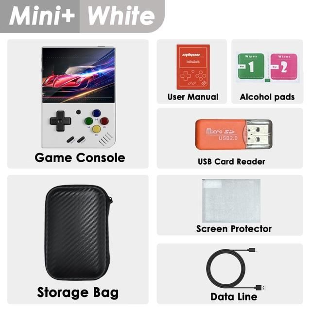 Miyoo Miyoo Mini Plus Console de jeu rétro avec étui portable, console de jeu portable avec