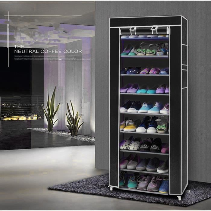Étagère à chaussures en tissu 10 couches 9 treillis Étagère à chaussures en tissu 10 couches 9 treillis