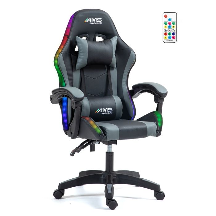Chaise gamer AMS GAMING GAMER02 LED & LED RGB 358 effets Télécommande