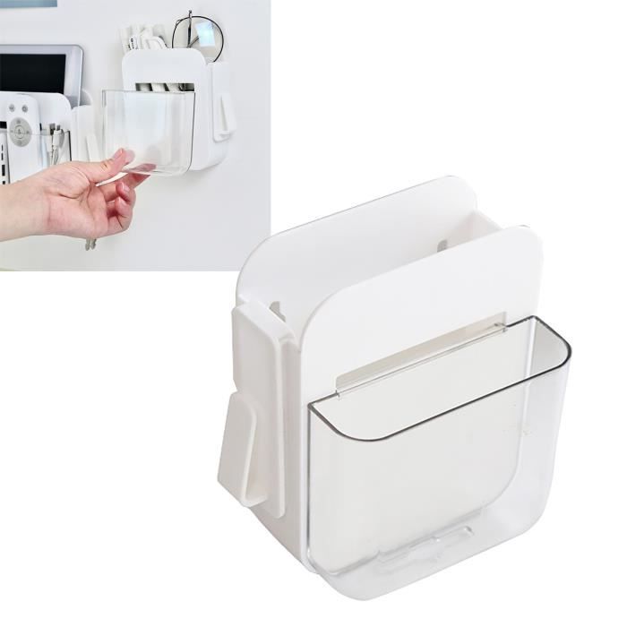 Lot de 2 supports muraux pour télécommande, sans trou, boîte de rangement autocollante, porte