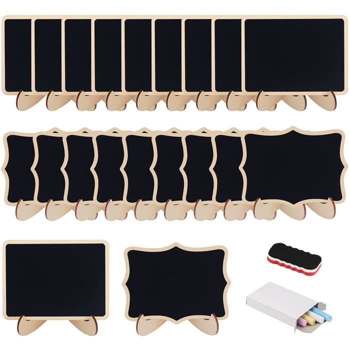 20 Pièces Mini Tableau Noir, Mini Ardoise, Panneau D'affichage, Rableau Noir Craie Avec 1 Stylo