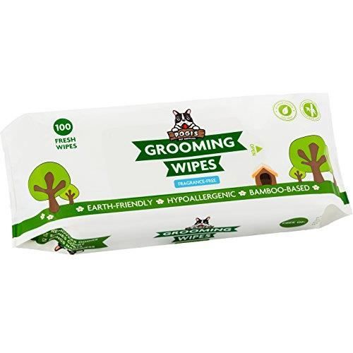 Lingettes nettoyantes Pogis - 100 Chiffons désodorisant pour Chiens - Hypoallergénique biodégradables Non parfumées Naturelles