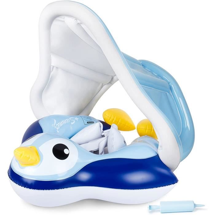 BBWELL Bouee Bebe Avec Pare Soleil SPF 50+,Flotteur De Piscine