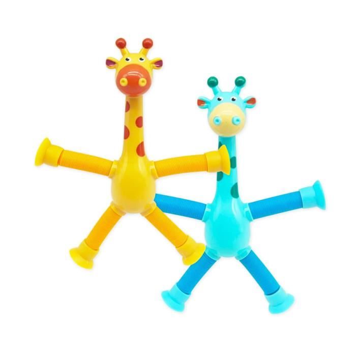 Jouet à Ventouse Girafe Pop Tube - Lot De 12 - Jouet Sensoriel Pour Enfants, Anti-stress, Cadeau D'anniversaire Ou De Voyage