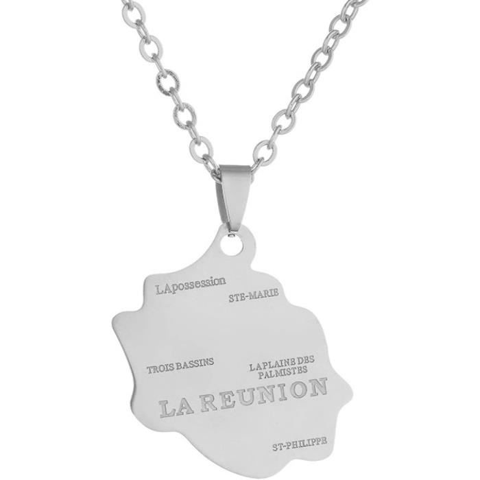 Collier Pendentif Carte De France - Bijou Fin Minimaliste Avec Chaîne 45 Ou 60 Cm - Idéal Cadeau Personnalisé - 11