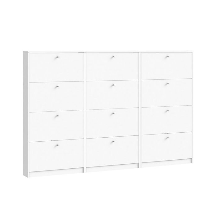 Escape Armoire à chaussures avec 12 abattants largeur 225 cm hauteur 148 cm blanc