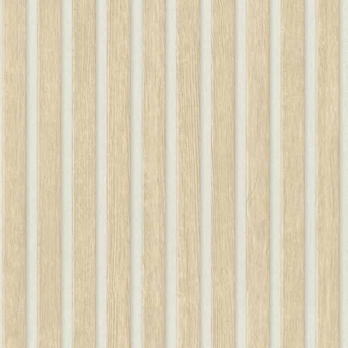 Papier peint en lamelles de bois beige-blanc AS Creation 39109-7