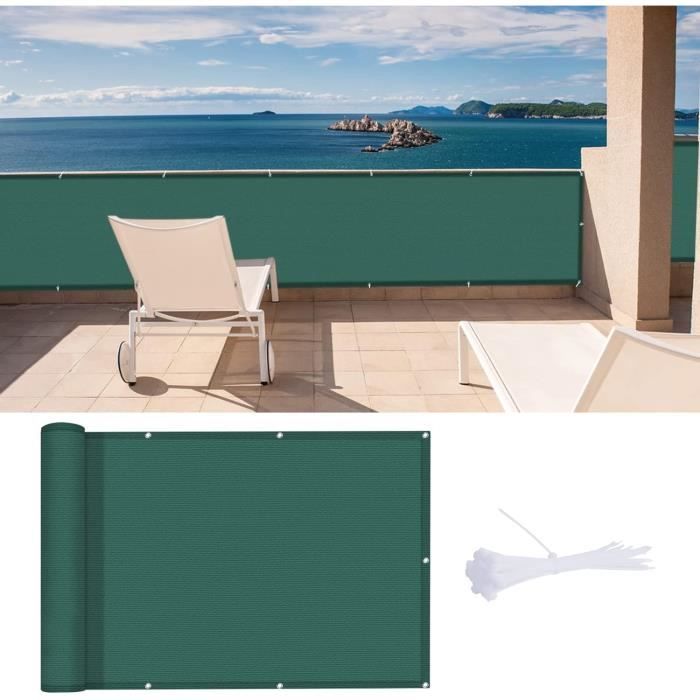 Brise-vue LOVE STORY Pour Balcon 1x4m - Polyester Imperméable Anthracite - Protection Intimité Et UV Pour Jardin Et Terrasse