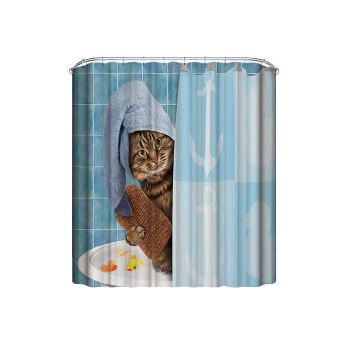 Rideau De Douche Douche Chat Impression 150x180 Cm Cdiscount Maison Rideau De Douche Douche Chat Impression 150x180 Cm Cdiscount Maison