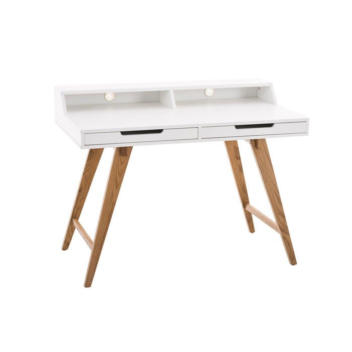 Bureau style scandinave avec tiroirs et etagere 110 cm de longueur BUR10198 Bureau style scandinave avec tiroirs et etagere 110 cm de longueur BUR10198
