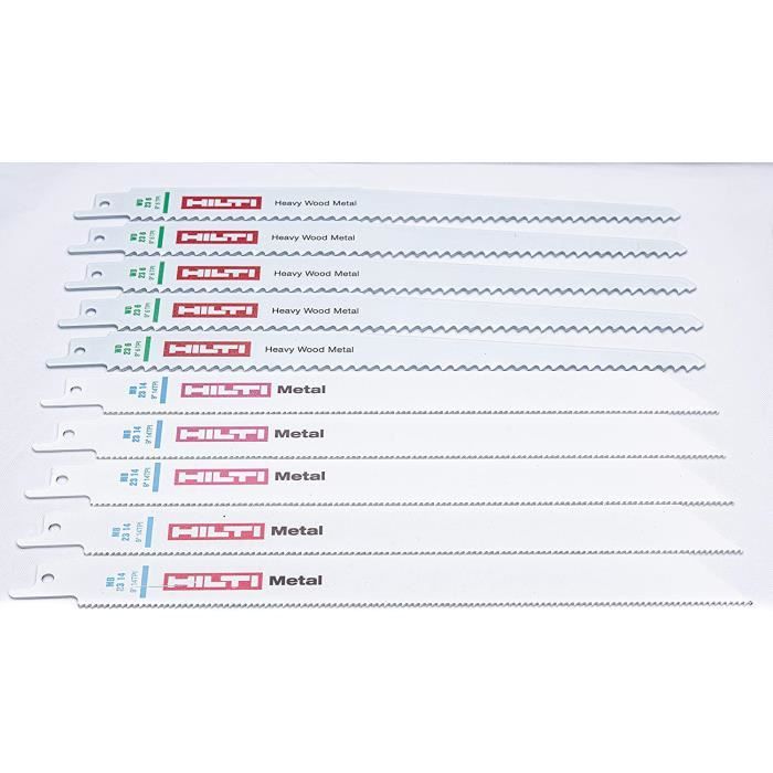 Lames Scie Sabre WORKPRO 10 Pièces - Pour Bois Et Métal, Bimétal - Boîte De Rangement Incluse
