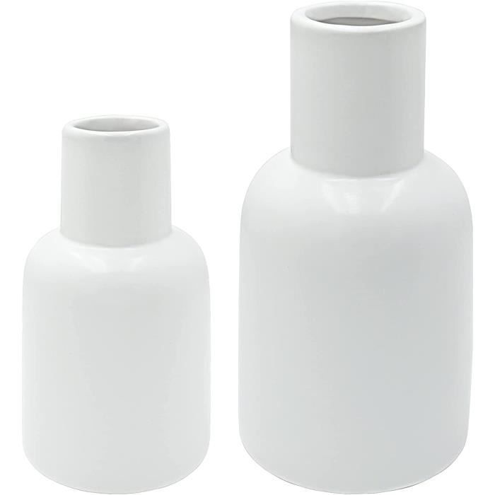 Vase blanc en céramique 38 cm - Accessoire de décoration