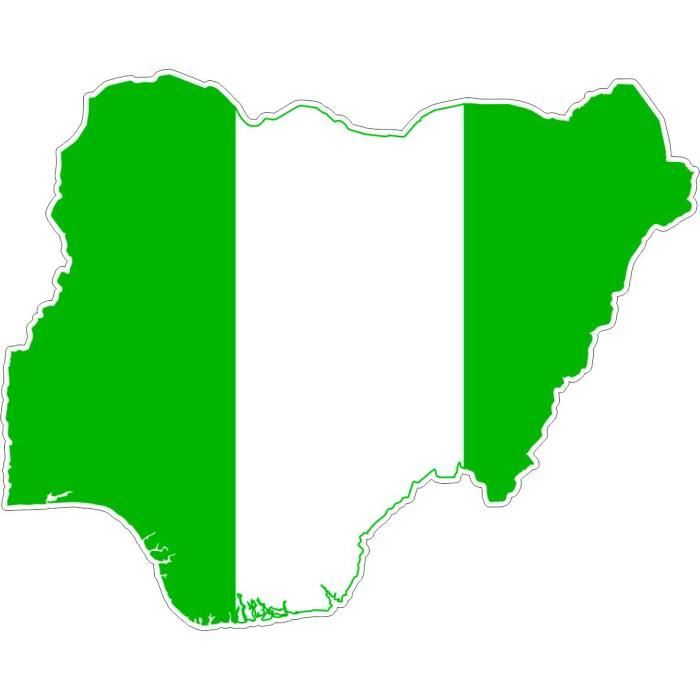 4 x Autocollant sticker voiture moto drapeau nigeria nigerian