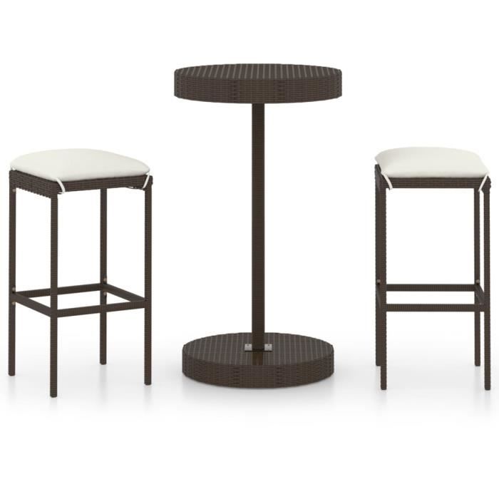 @NEW3740Luxueux Ensemble Table de bar de 2 à 4 personnes+ 2 Tabourets de bar - Table Haute cuisine Salon de Jardin avec 2 Chaises