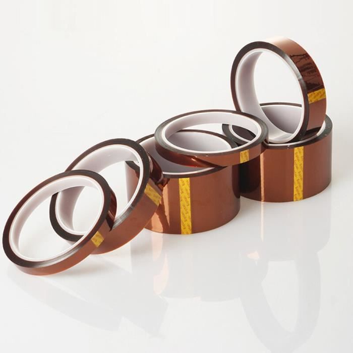 Ruban Polyimide Kapton 6 Tailles - Résistant à Chaleur 280°C Pour Soudure Et 3D
