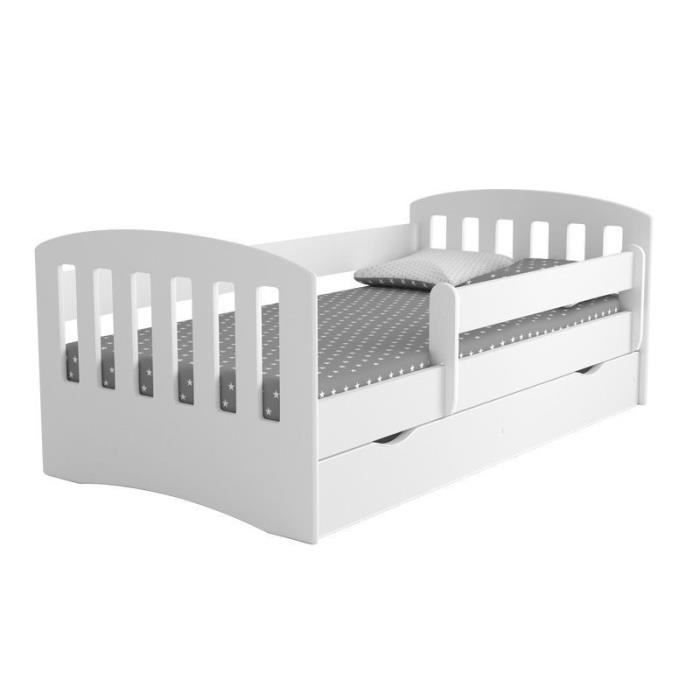 Lit - Kocot Kids - Classic 1 - Blanc - 180x80 cm - Avec tiroir et matelas Lit - Kocot Kids - Classic 1 - Blanc - 180x80 cm - Avec tiroir et matelas