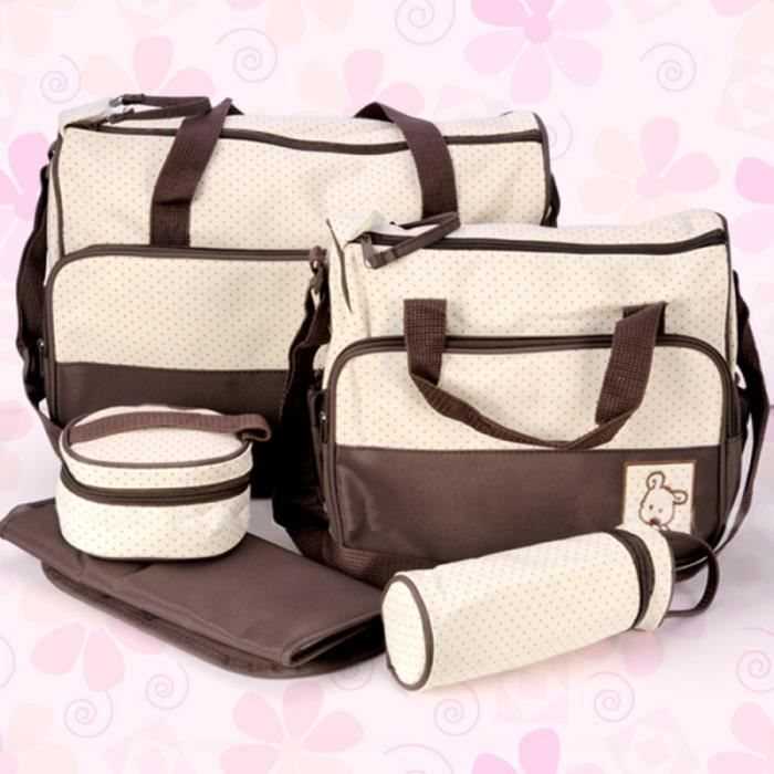 Multifonction Sac à Langer à Promenade, Beige + Marron