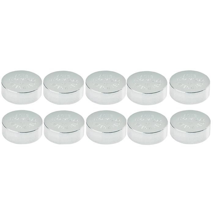 Lot de 10 piles bouton alcalines AG13 LR44 G13-A D303 L1154 L1154F