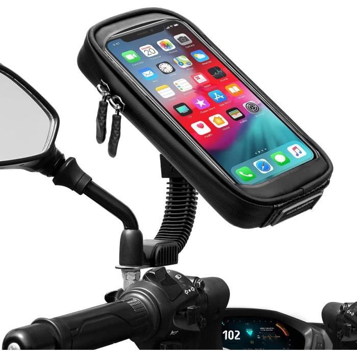 Universel Support Telephone Moto Etanche Support Téléphone Vélo Portable 360°  Rotation Support Smartphone Moto Scooter Détachable, Porte Telephone Velo  pour Smartphone 5,5-6,8 Pouces(L)