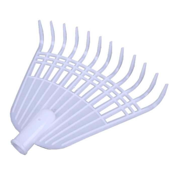 Râteau à Feuilles 14 Dents En Plastique - Léger (156g), Manche En Bois, Pour Herbe Et Feuilles