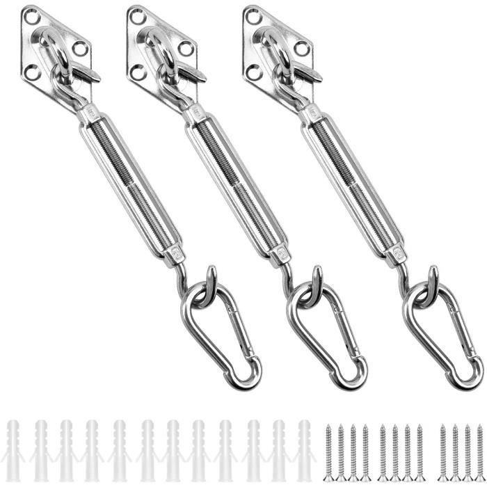 Kit De 20 Oeillets De Fixation En Acier Inoxydable Avec Vis - Pour Hamac, Voile D'ombrage, Rideaux, Suspension - 4