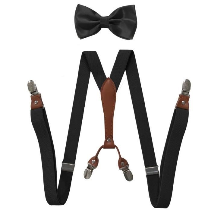 Bretelles Vintage Rouge Bordeaux - Forme Y Réglable - À Clips Ou Boutons - Cuir Et Coton élasthanne