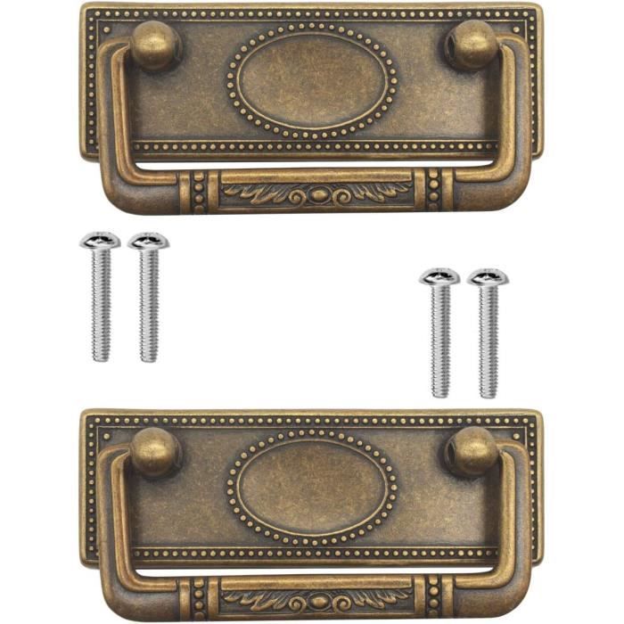 Poignées De Fenêtre Décoratives FUXXER - Lot De 10 - Aspect Ancien Bronze - 47x34mm - Style Art Déco - Neuf