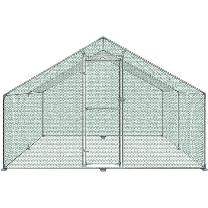 Meilleurs prix pour Aufun Poulailler extérieur avec serrure Clapier pour petits animaux en acier galvanisé avec couverture de toit 3 x 4 x 2 m