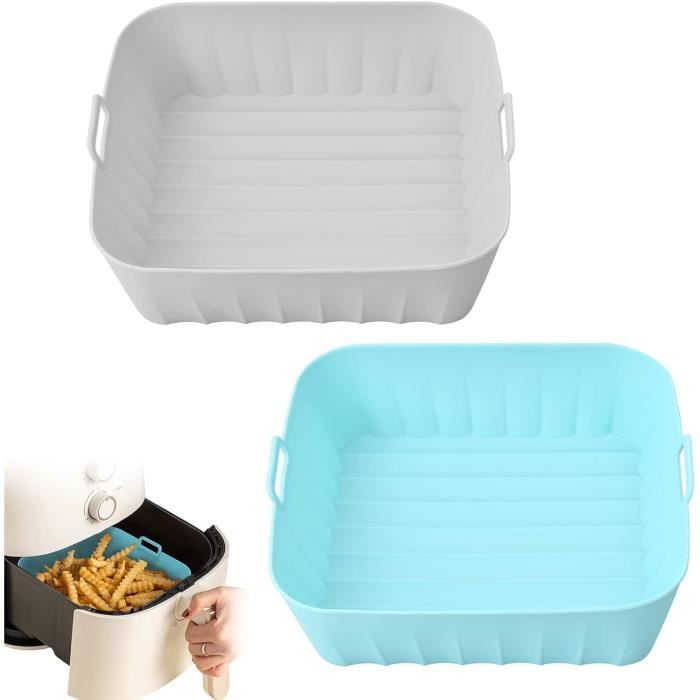 Pots En Silicone Pour Air Fryer - Lot De 2, 19.5 Cm, Pour Four Micro-ondes Et Cuiseur Vapeur - Réutilisables